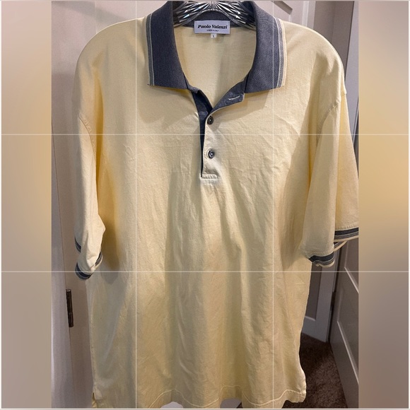Men Polo Made in Italy Yellow Lg - Picture 2 of 4